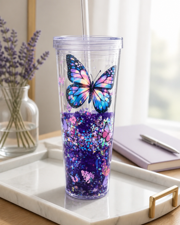 Butterfly Glitter Cup